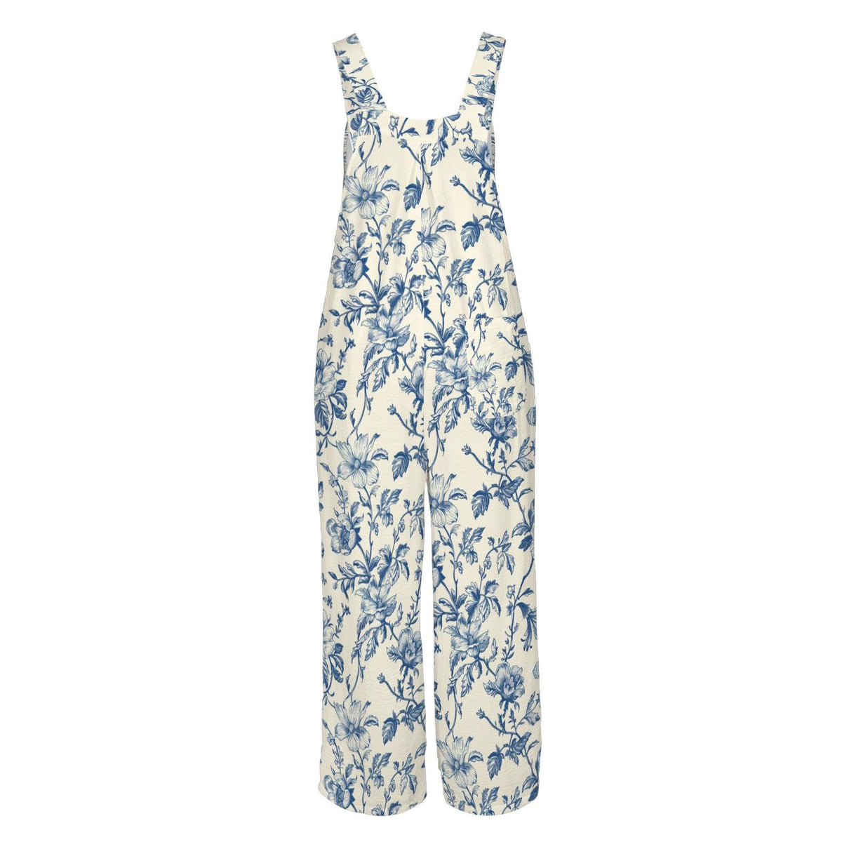 Boho Floral Jumpsuit: Wide Leg, Sleeveless, Pockets (95% Polyester)