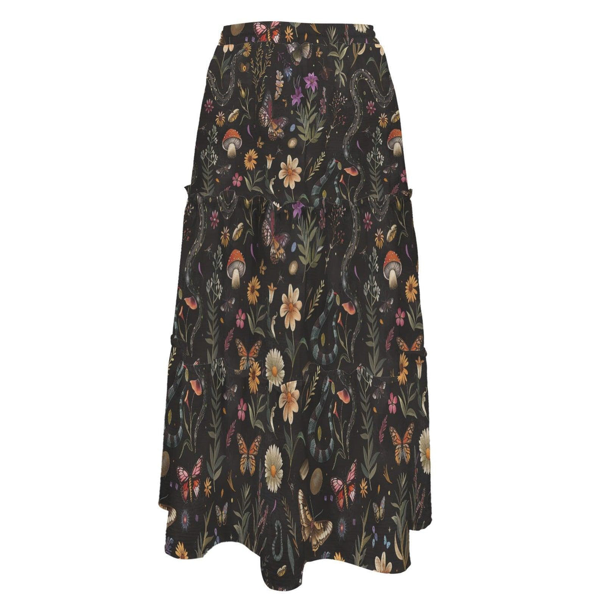 Enchanted Woodland Maxi Skirt, Mushrooms, Moths and Ferns