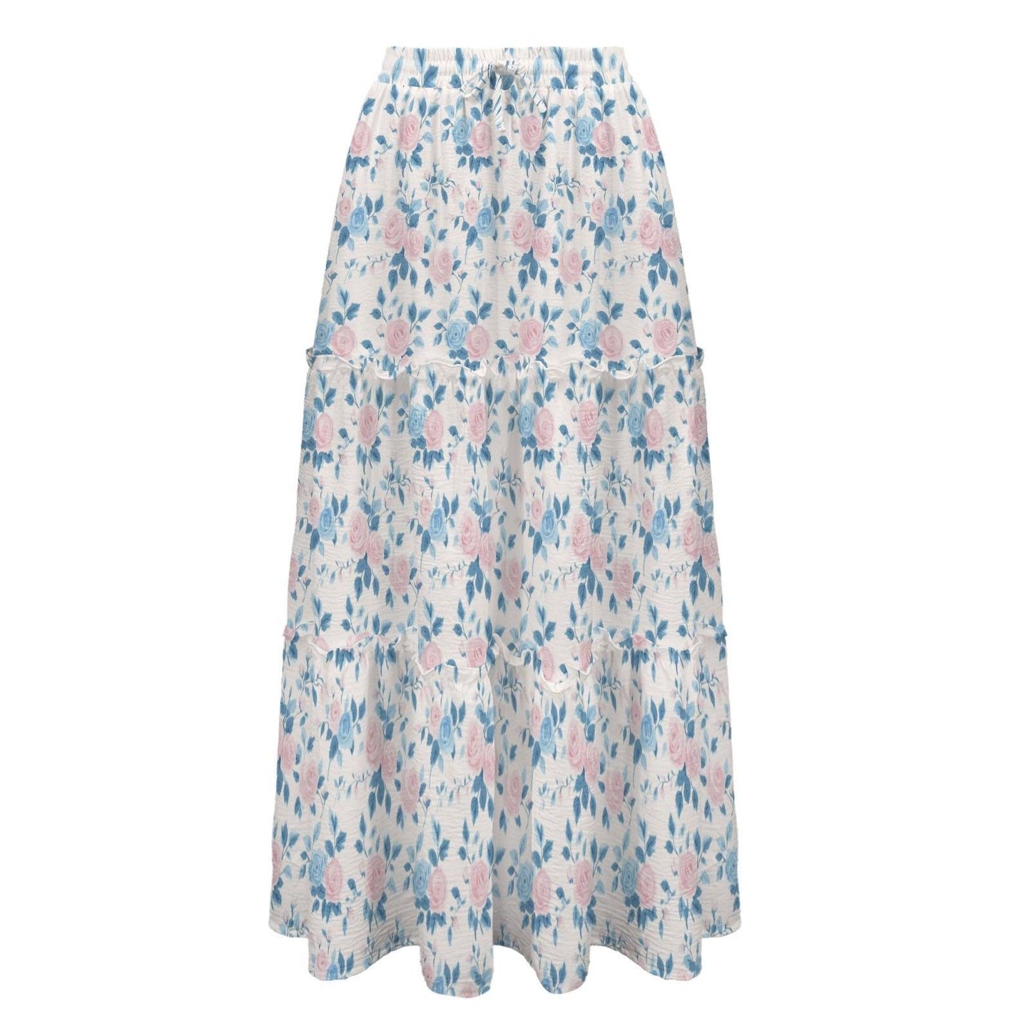 High Waist Tiered Maxi Skirt