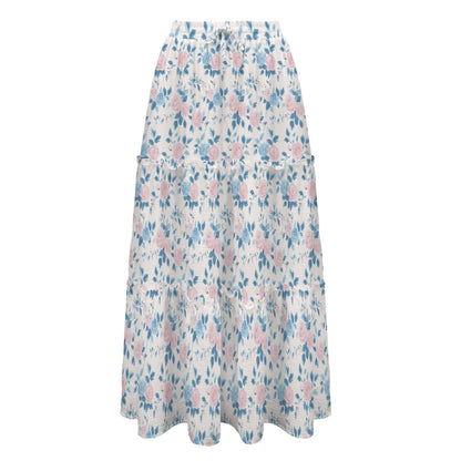 High Waist Tiered Maxi Skirt