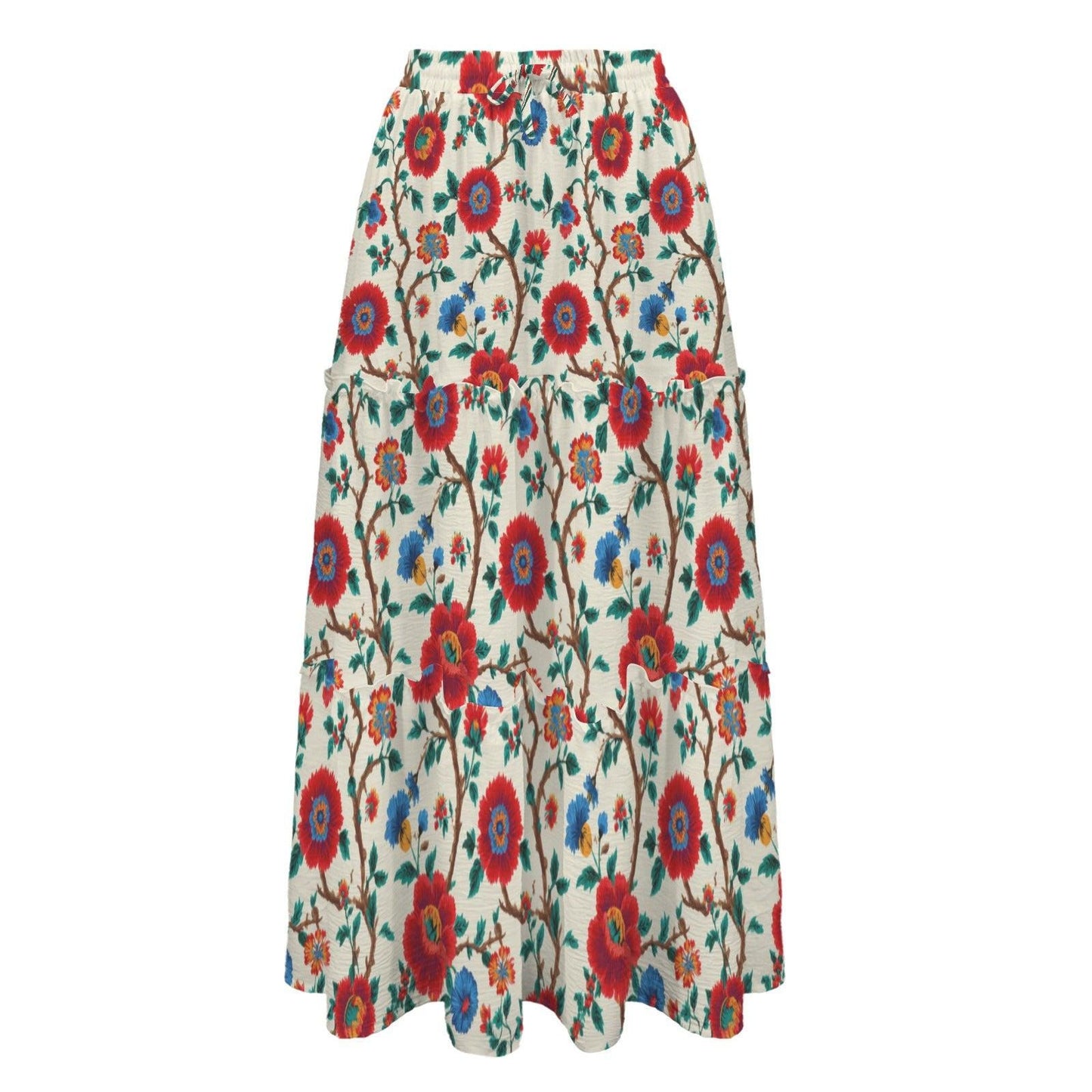 High Waist Tiered Maxi Skirt