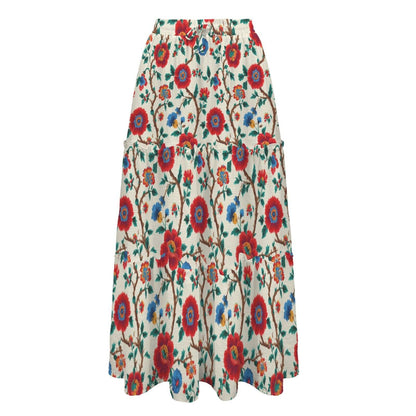 High Waist Tiered Maxi Skirt