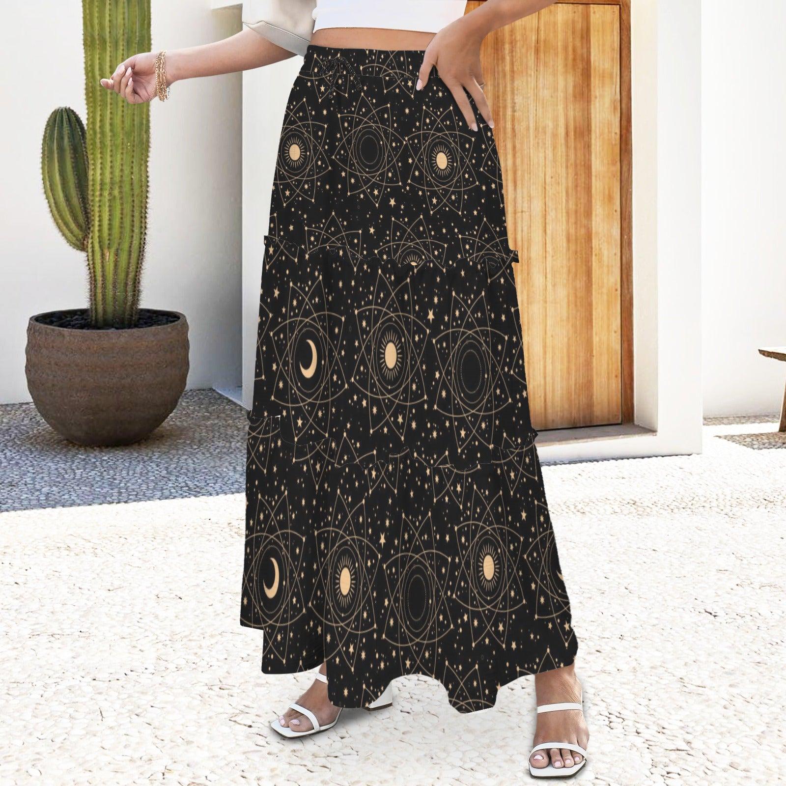 High Waist Tiered Maxi Skirt