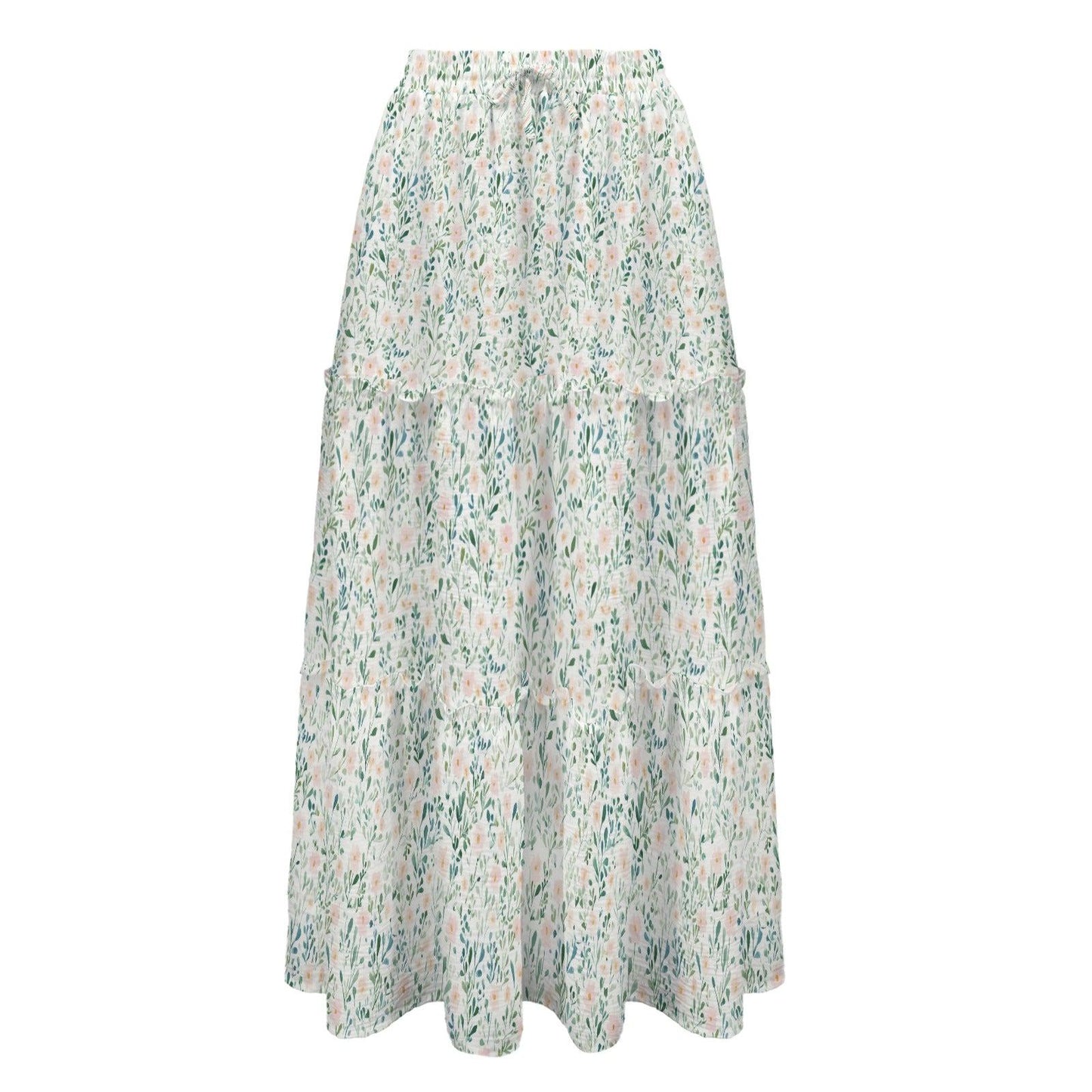 High Waist Tiered Maxi Skirt