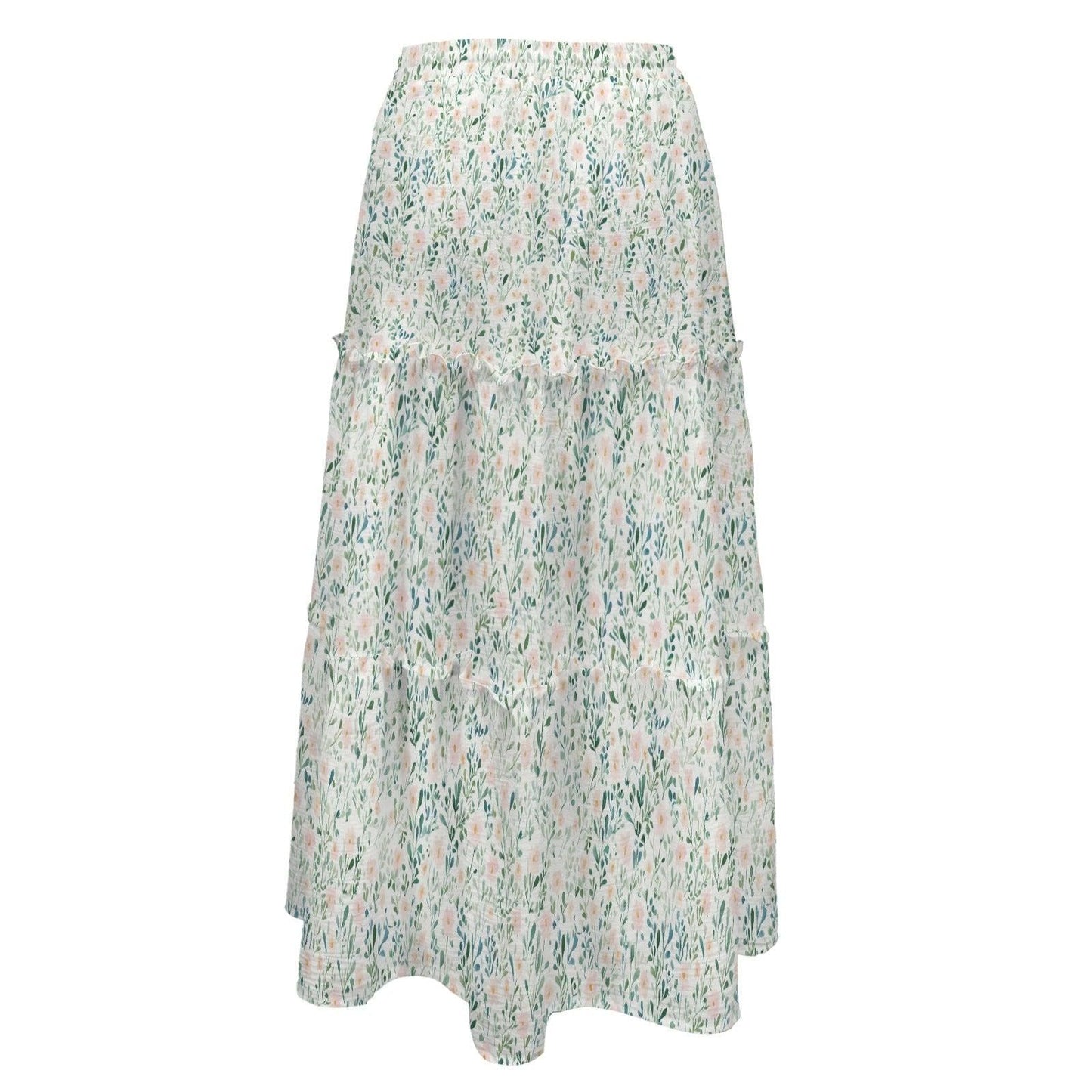 High Waist Tiered Maxi Skirt