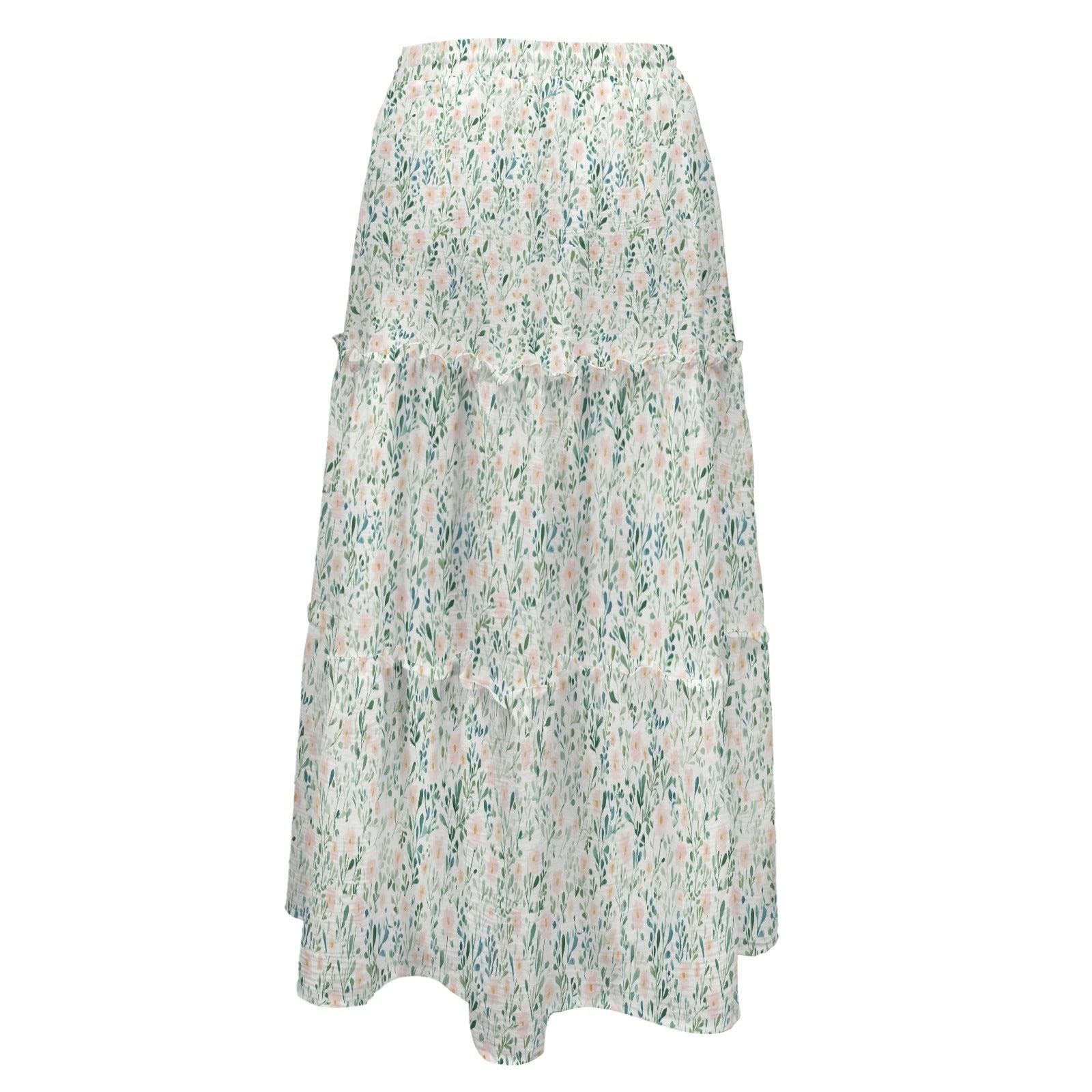 High Waist Tiered Maxi Skirt
