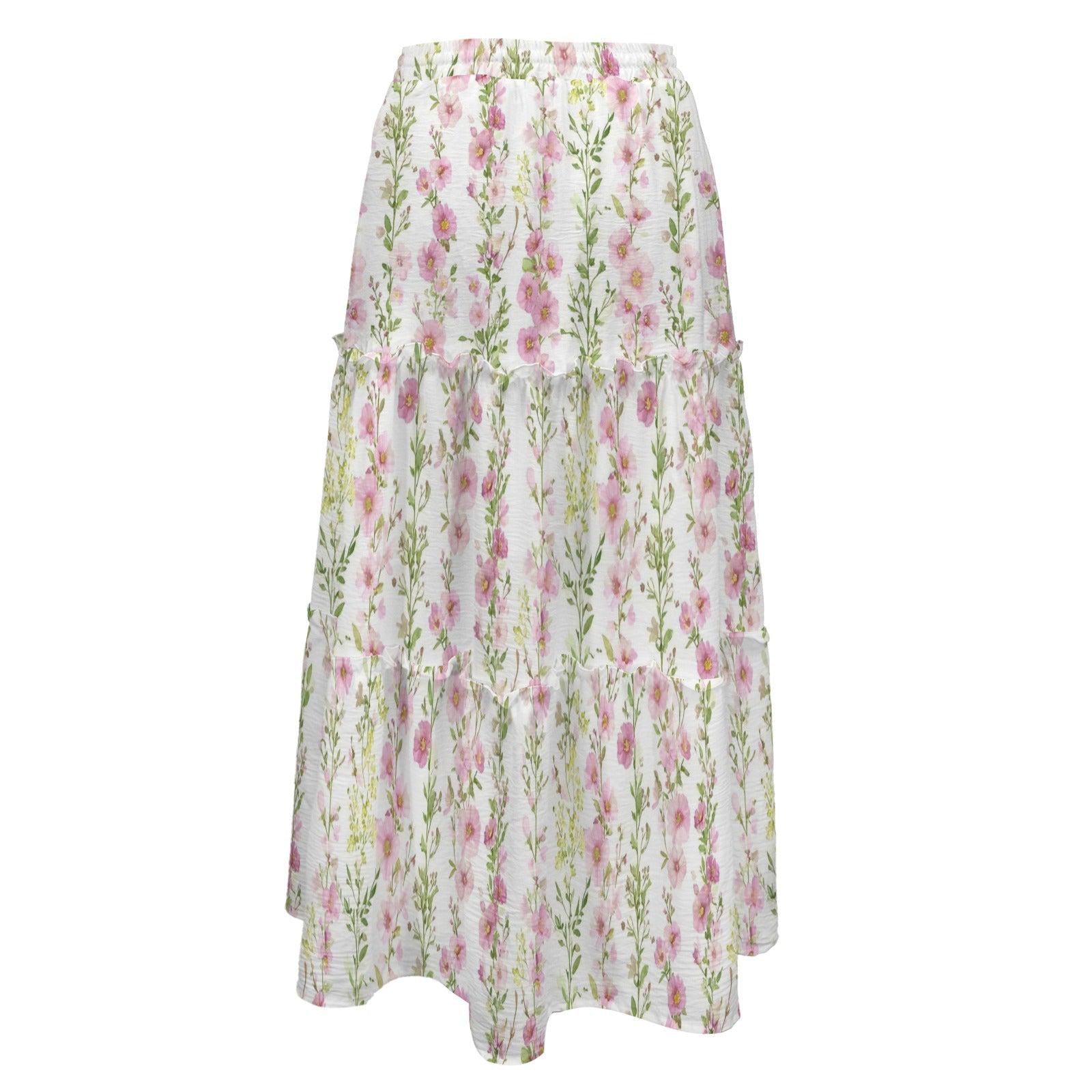 High Waist Tiered Maxi Skirt