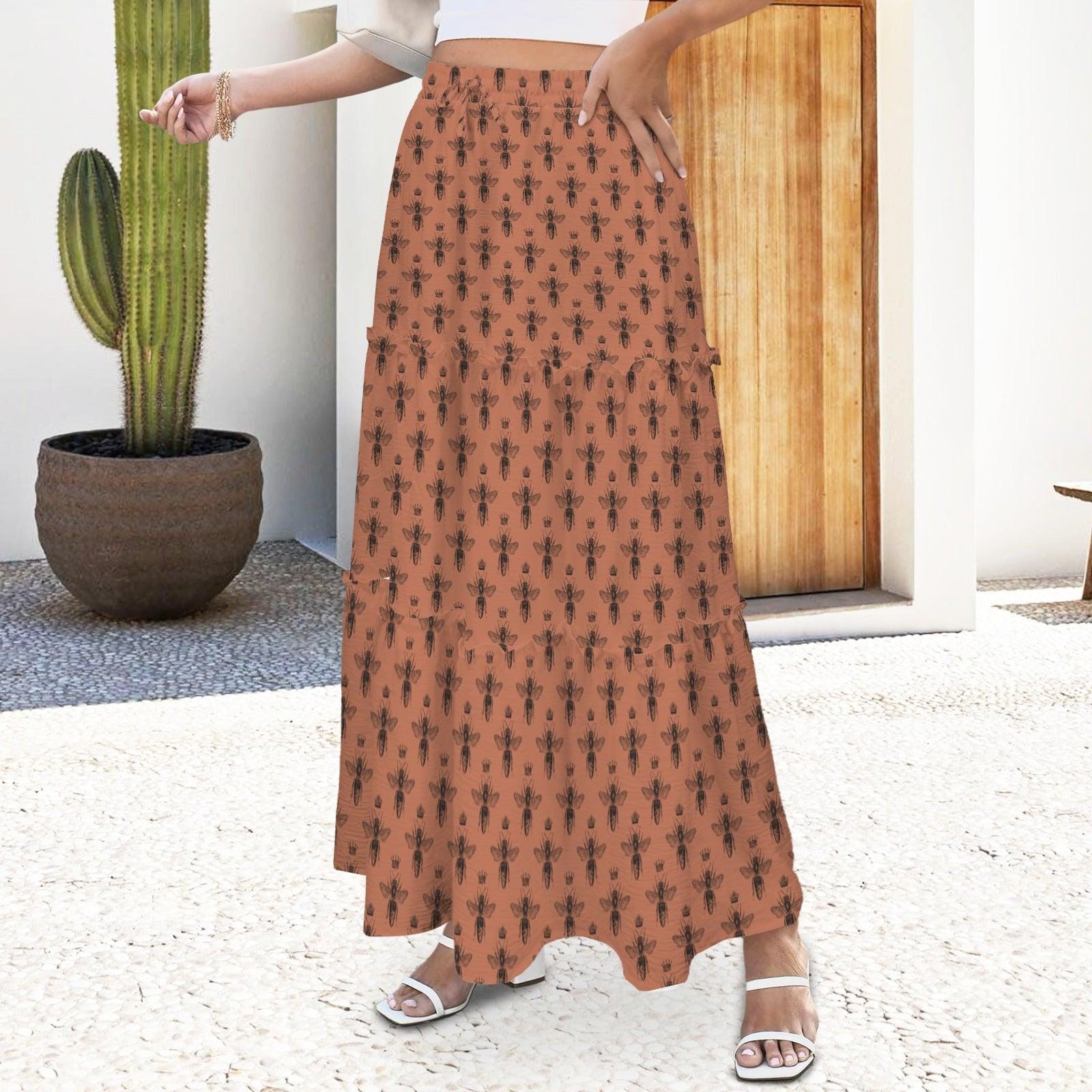 High Waist Tiered Maxi Skirt