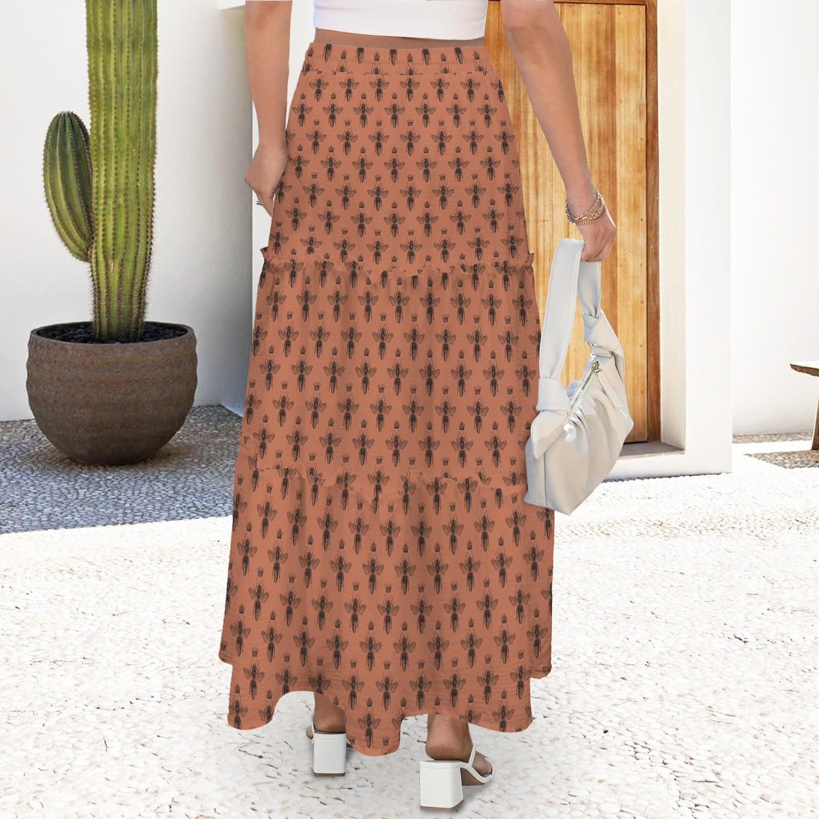 High Waist Tiered Maxi Skirt