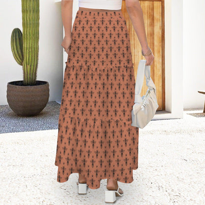 High Waist Tiered Maxi Skirt