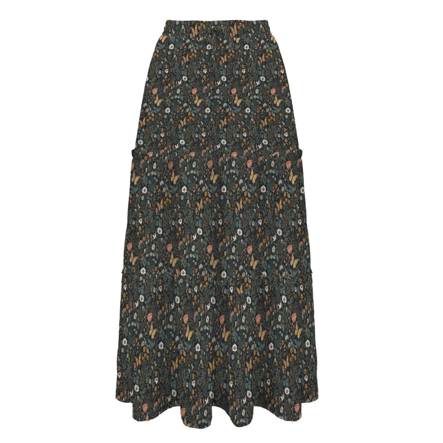 High Waist Tiered Maxi Skirt