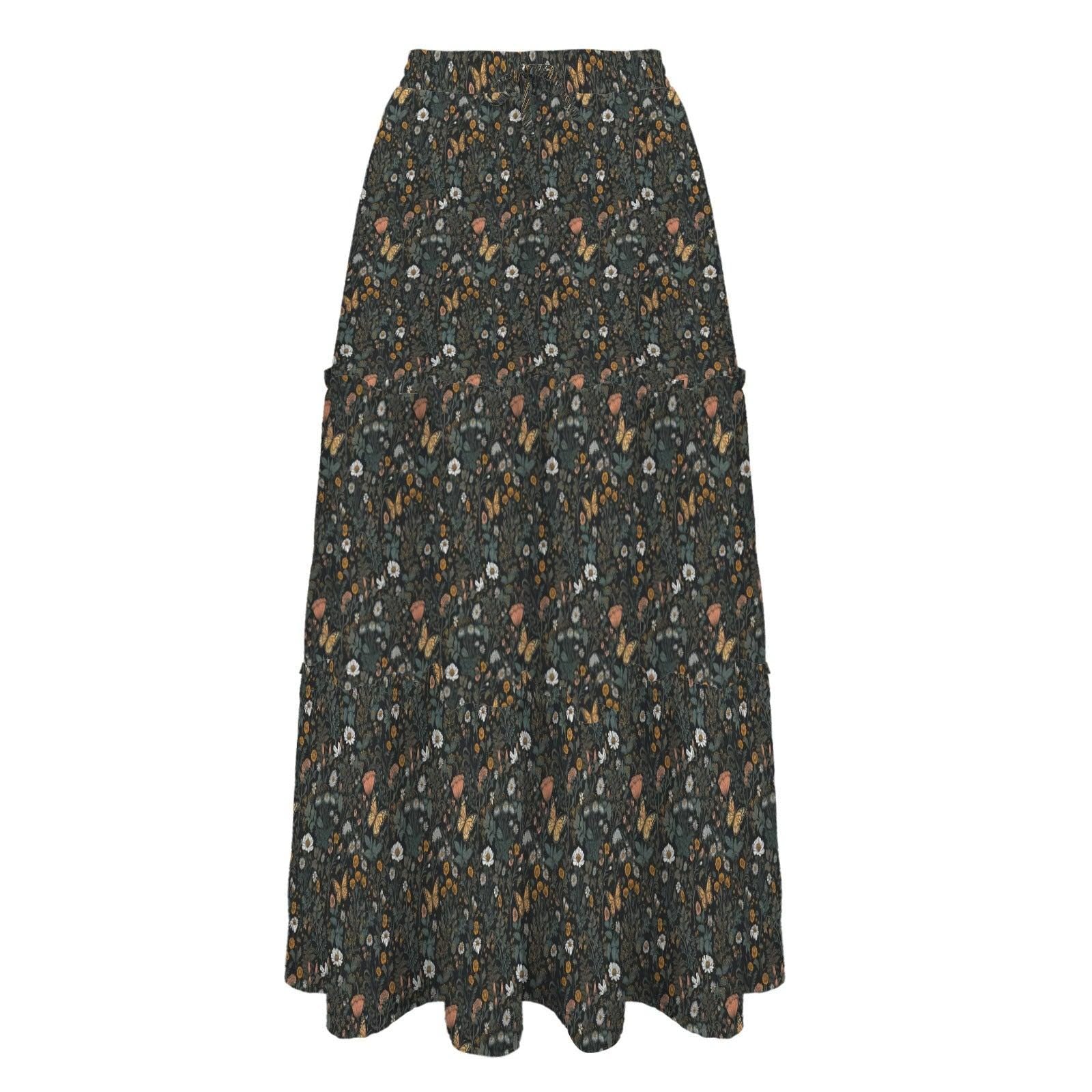 High Waist Tiered Maxi Skirt