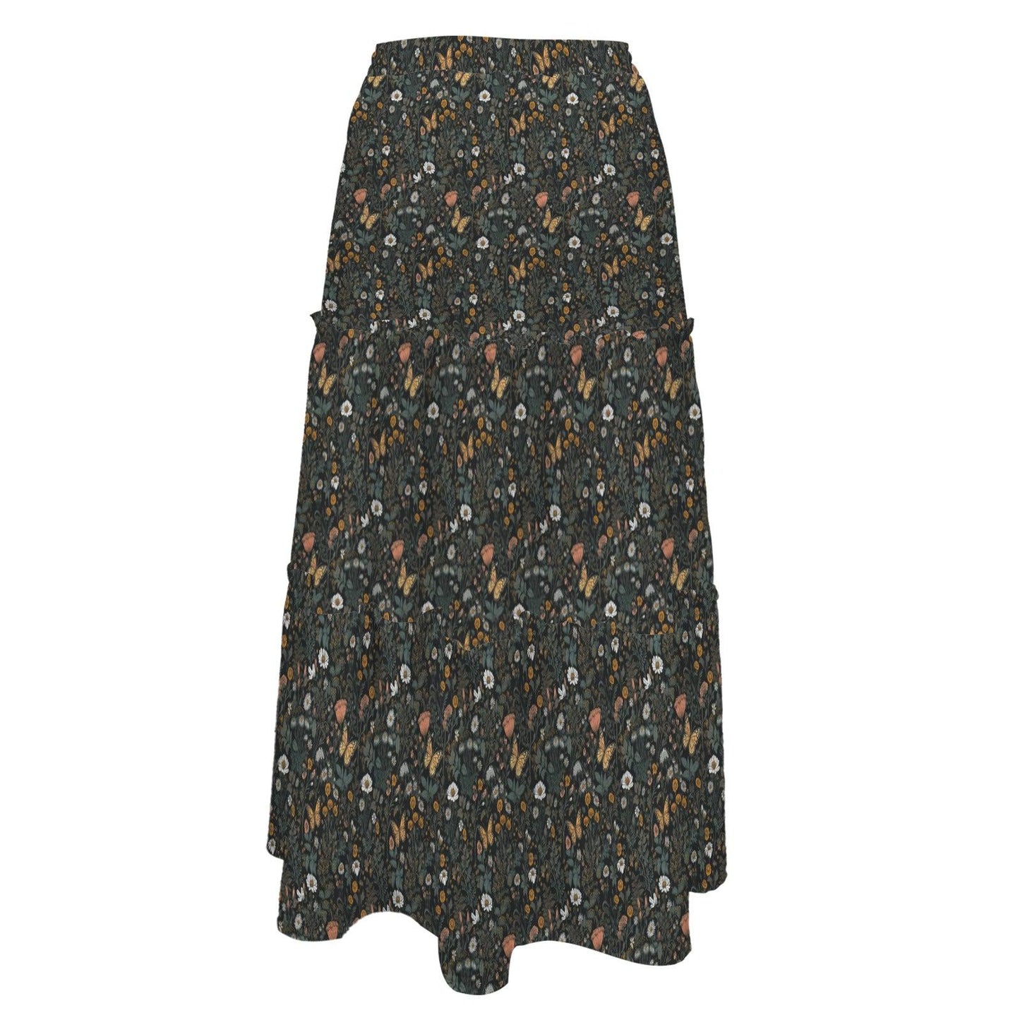 High Waist Tiered Maxi Skirt
