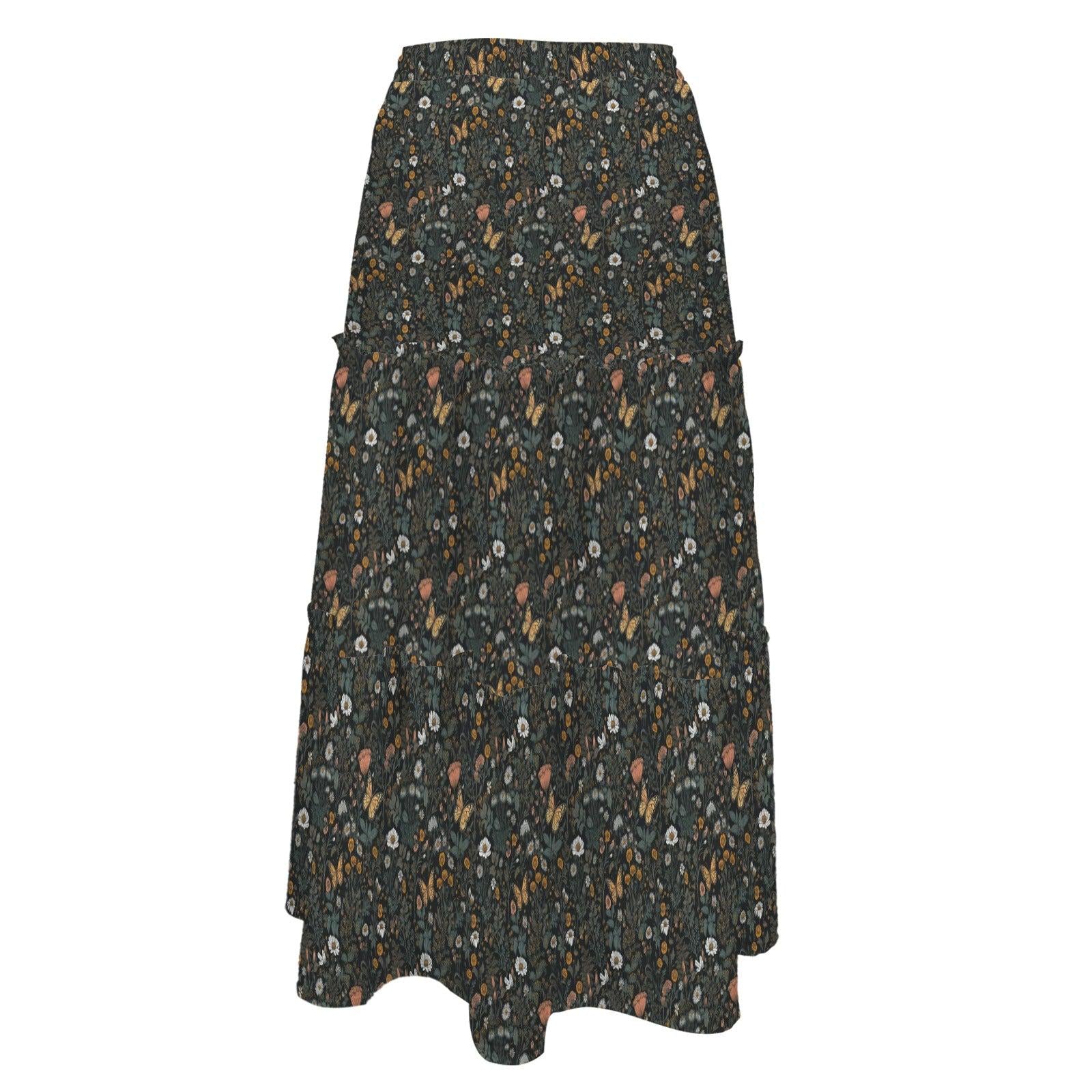 High Waist Tiered Maxi Skirt