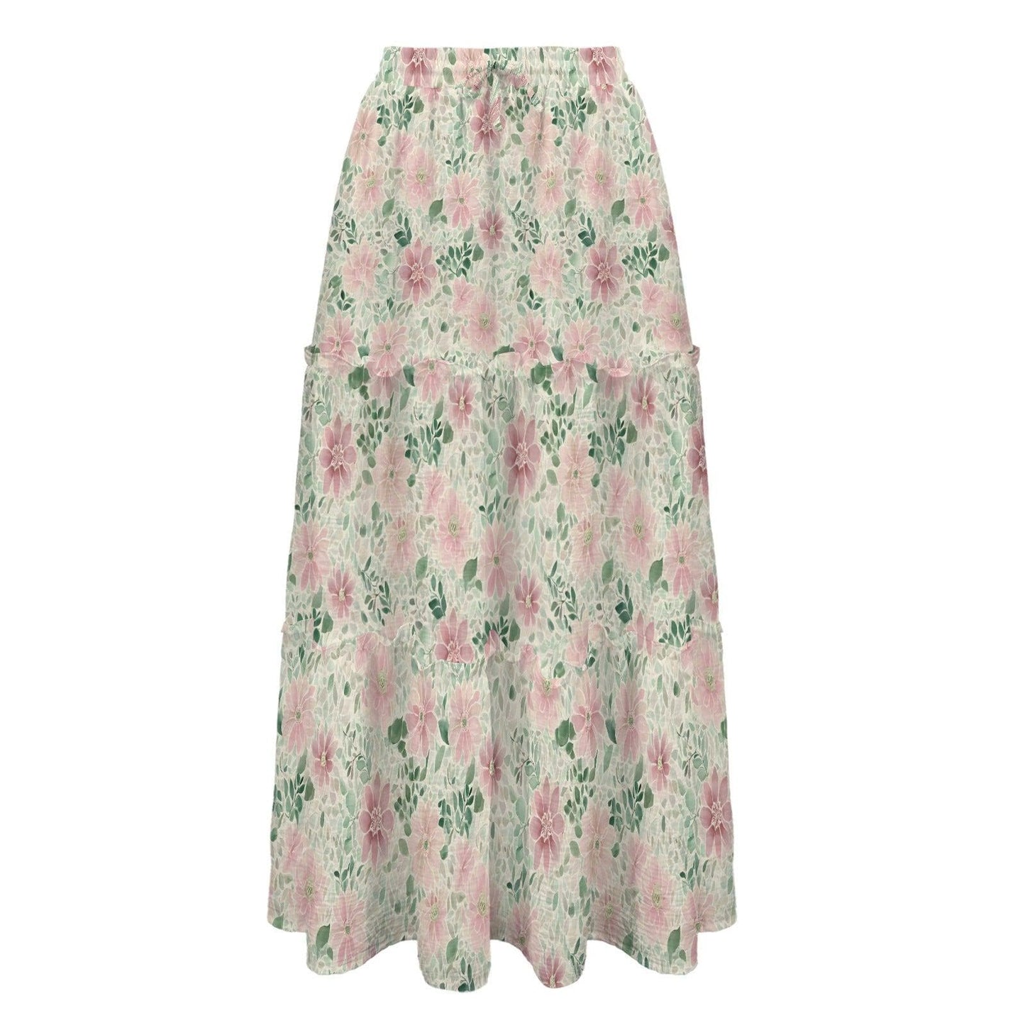 High Waist Tiered Maxi Skirt