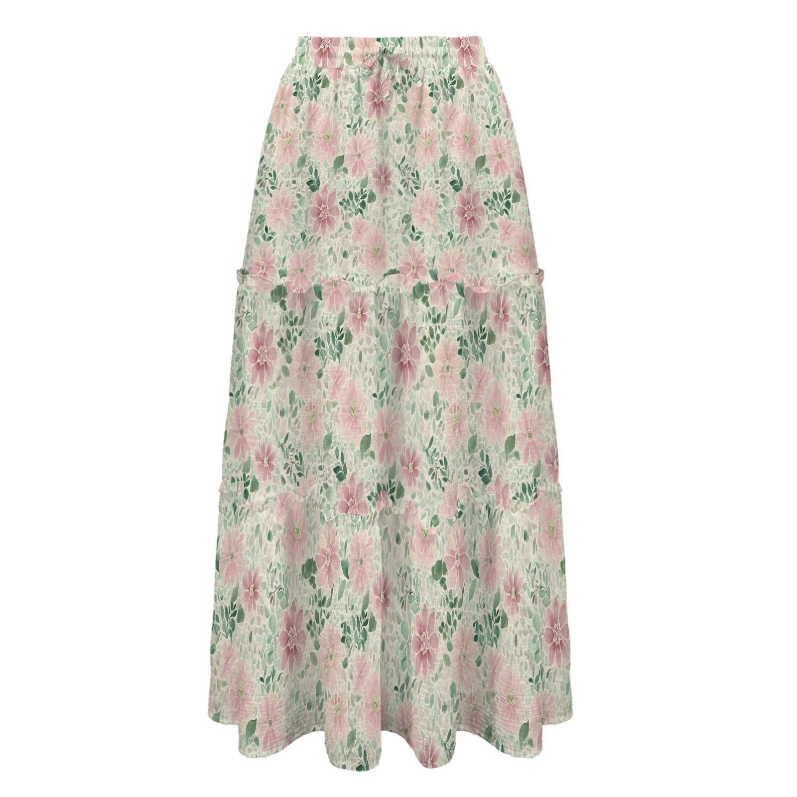 High Waist Tiered Maxi Skirt