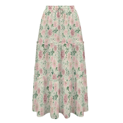 High Waist Tiered Maxi Skirt