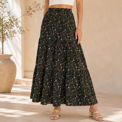 High Waist Tiered Maxi Skirt
