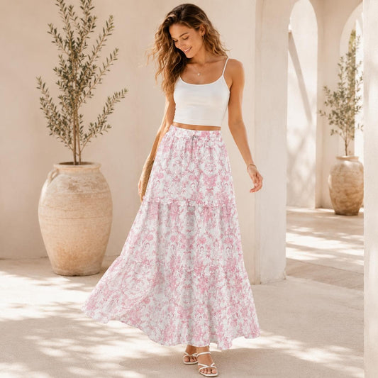 High Waist Tiered Maxi Skirt
