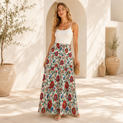 High Waist Tiered Maxi Skirt