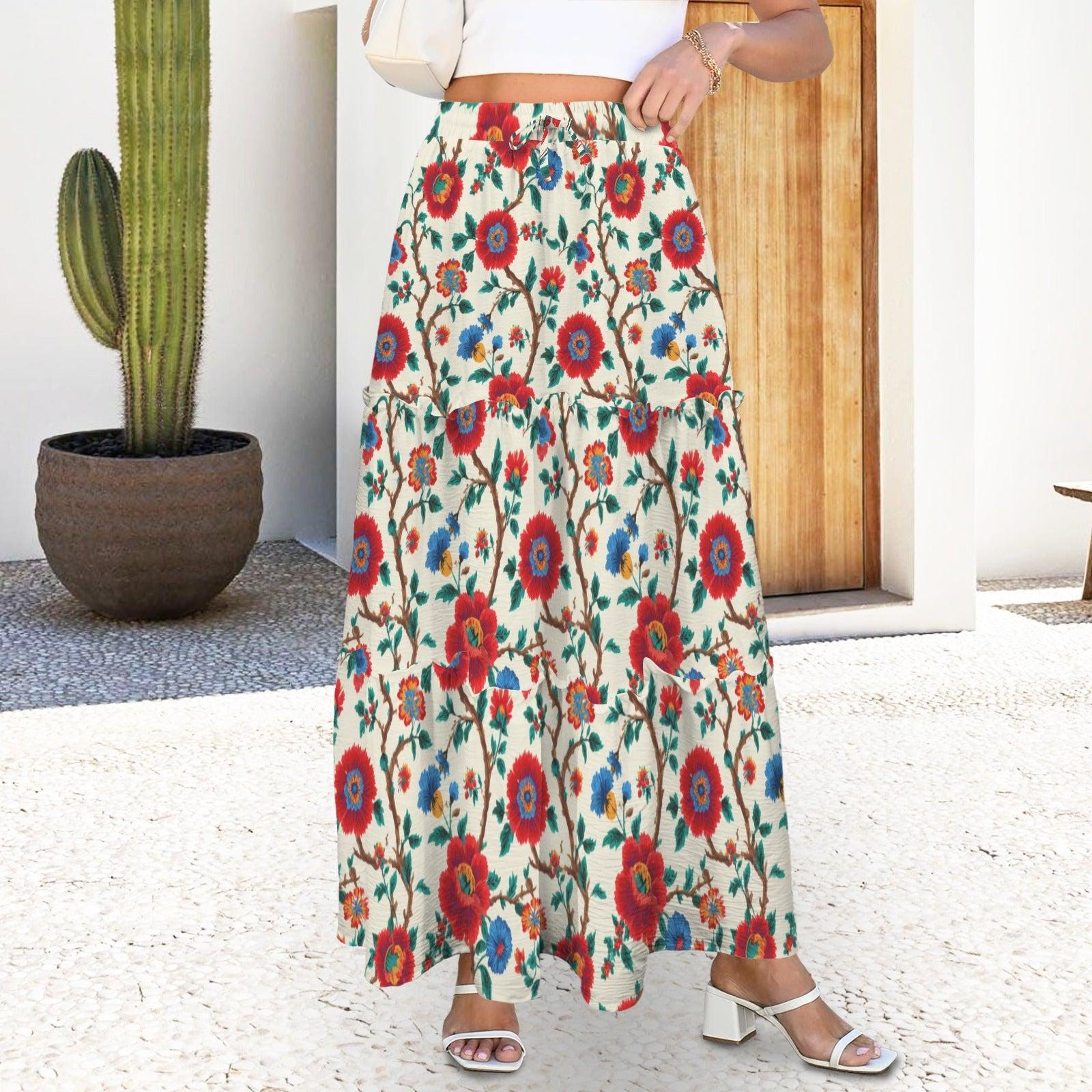 High Waist Tiered Maxi Skirt