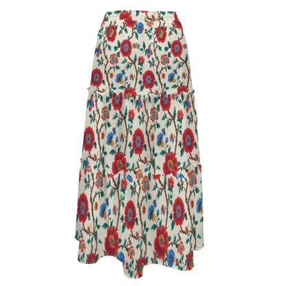 High Waist Tiered Maxi Skirt