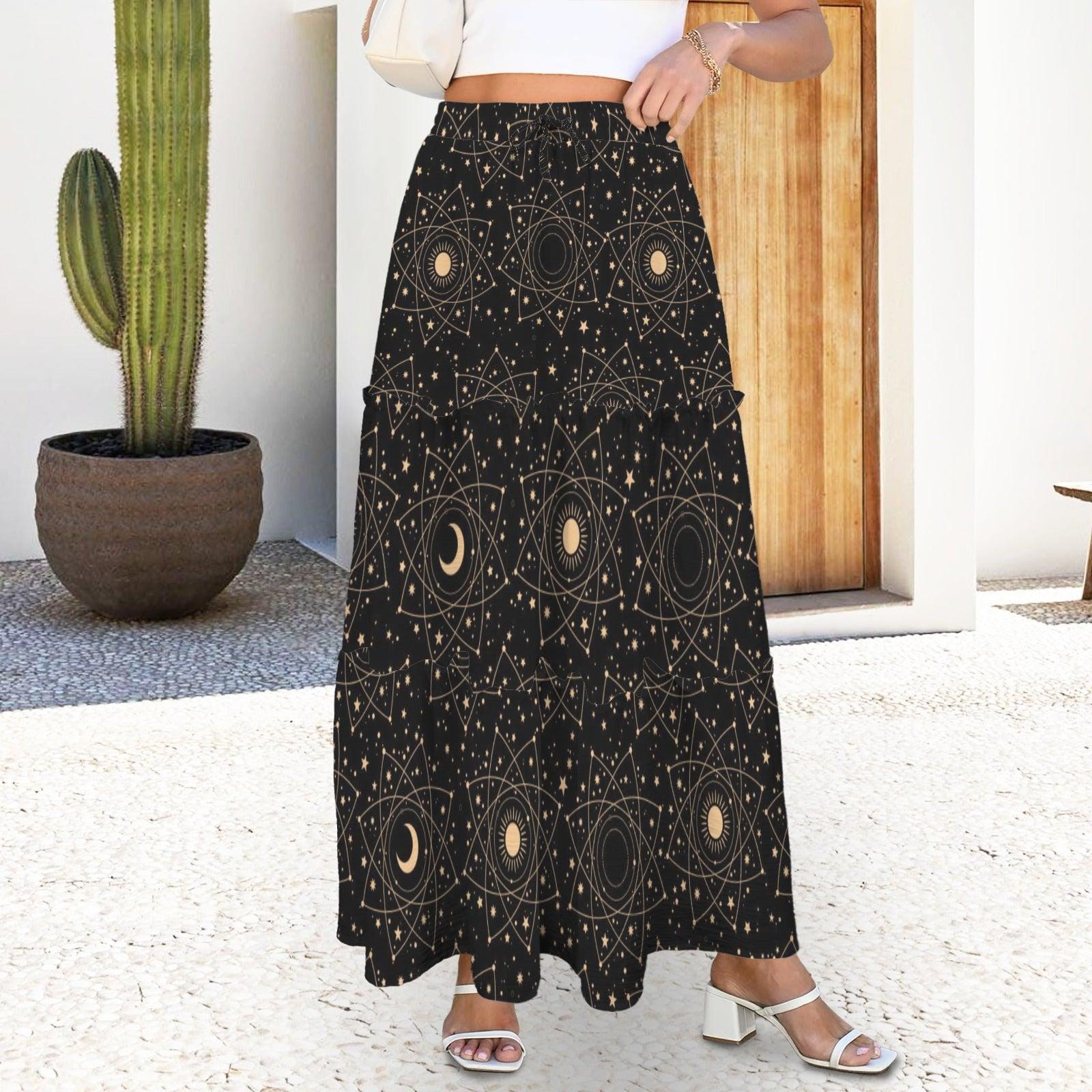 High Waist Tiered Maxi Skirt