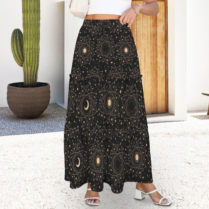 High Waist Tiered Maxi Skirt