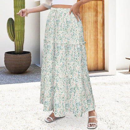 High Waist Tiered Maxi Skirt