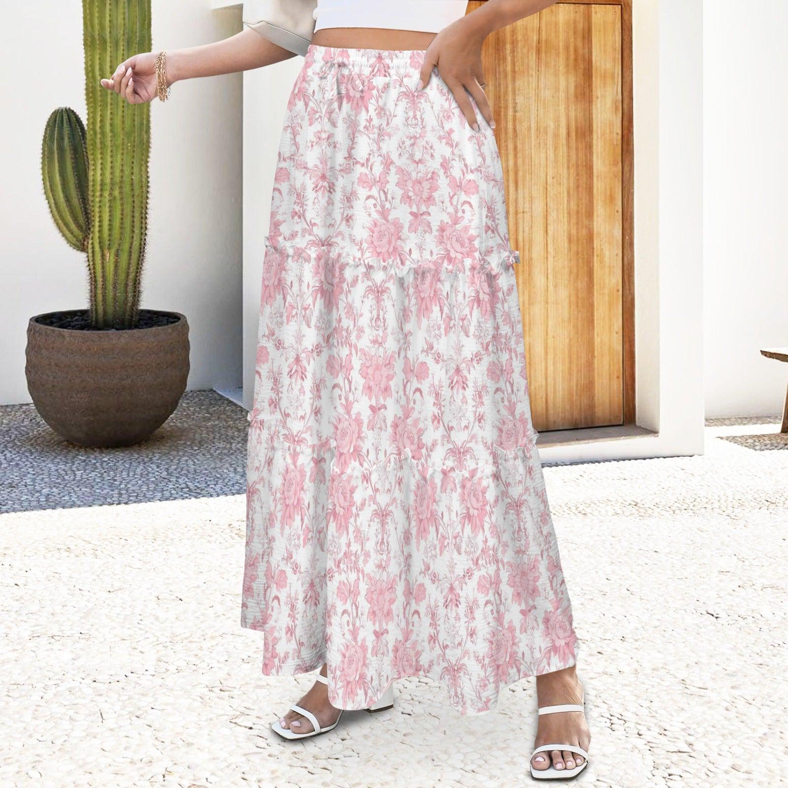 High Waist Tiered Maxi Skirt