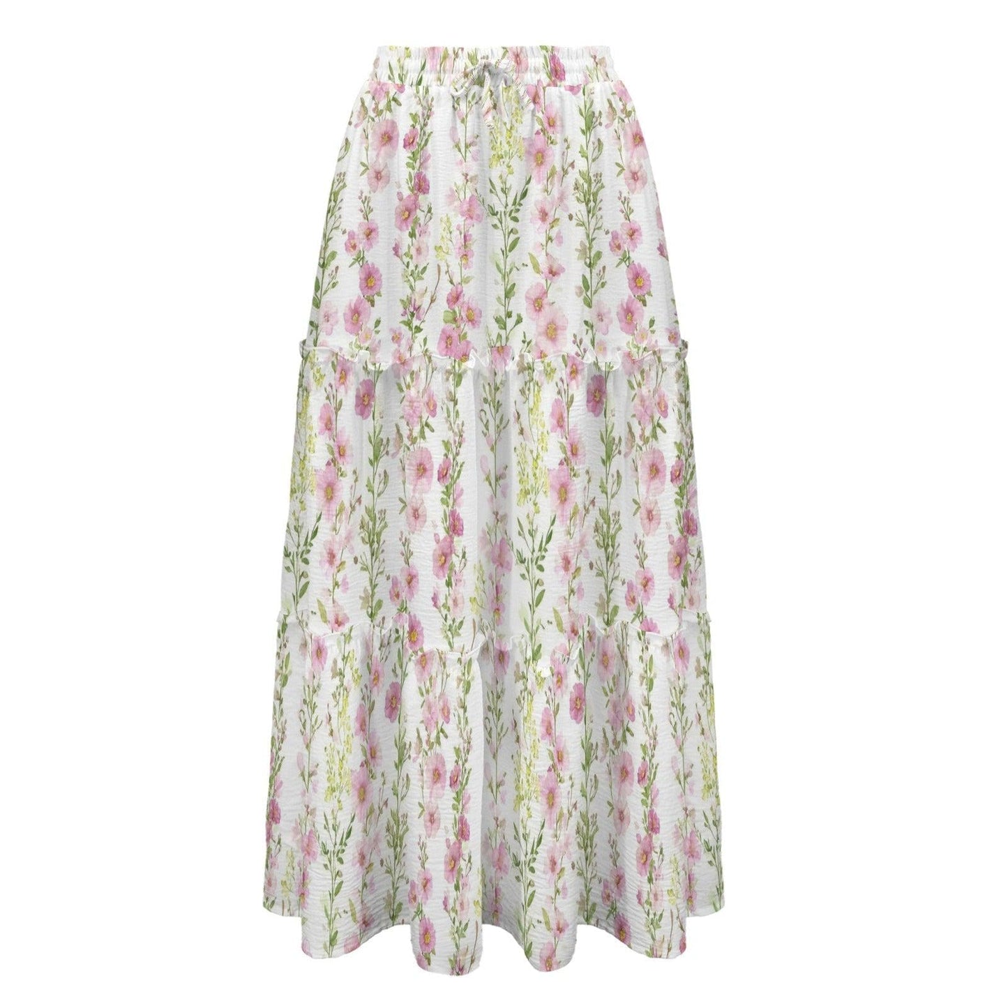 High Waist Tiered Maxi Skirt