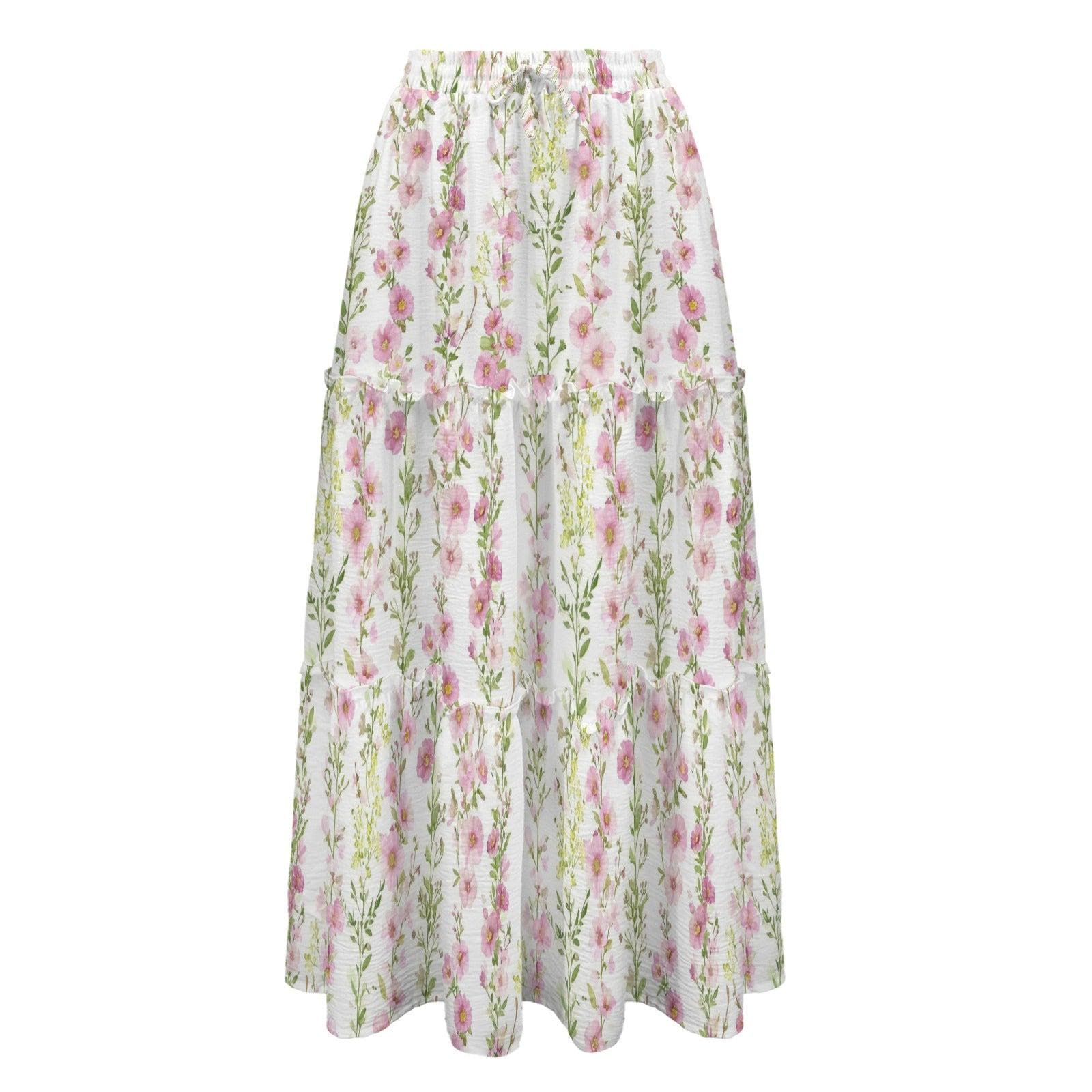High Waist Tiered Maxi Skirt