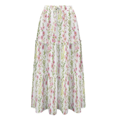 High Waist Tiered Maxi Skirt