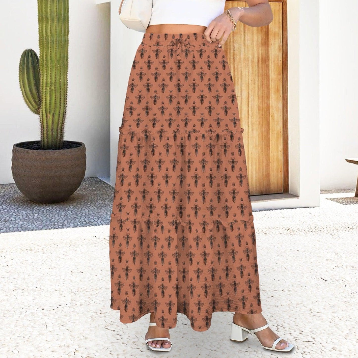 High Waist Tiered Maxi Skirt