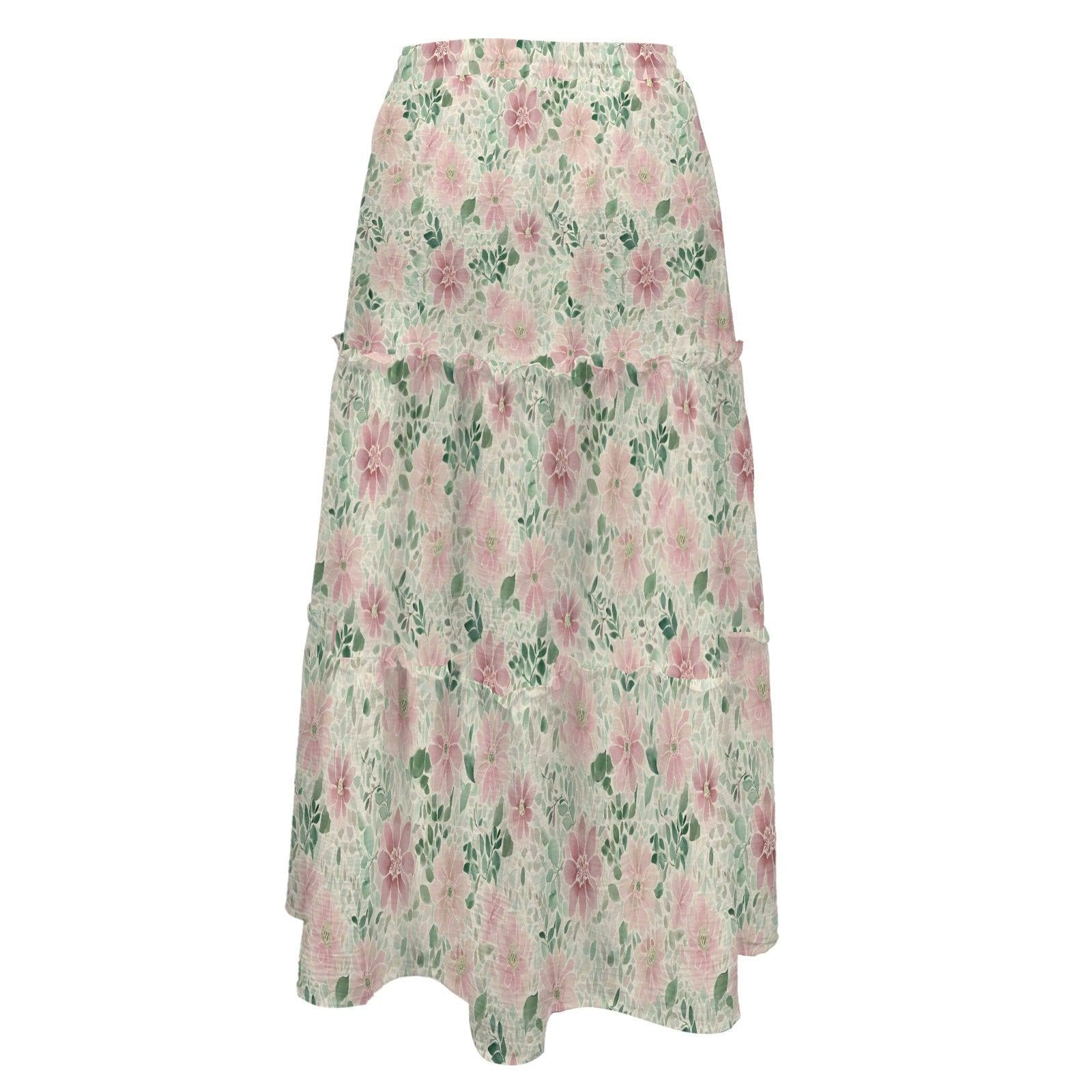 High Waist Tiered Maxi Skirt