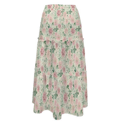 High Waist Tiered Maxi Skirt