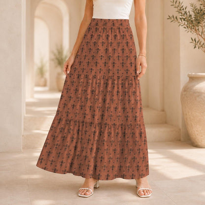 High Waist Tiered Maxi Skirt