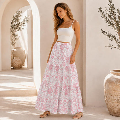 High Waist Tiered Maxi Skirt