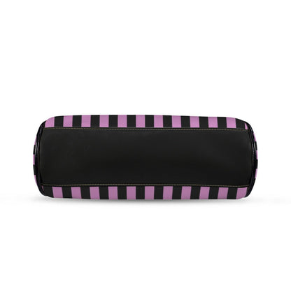 Gothic Striped Kiss Lock Handbag, Orchid Purple Black Vintage Frame Purse