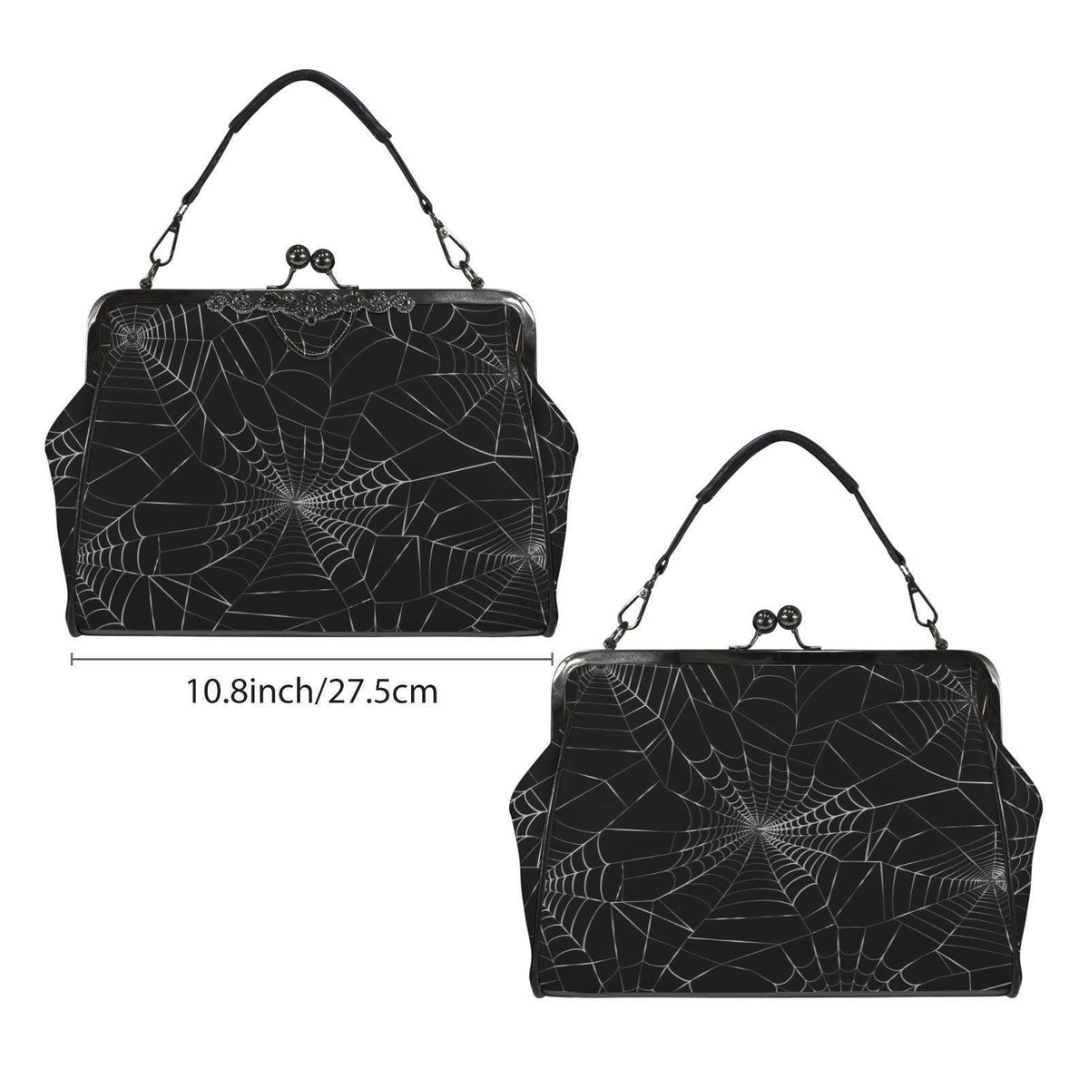Gothic Spiderweb Satchel, Witchy Web Purse, Dark Halloween Bag, Waxed PU Leather Clutch