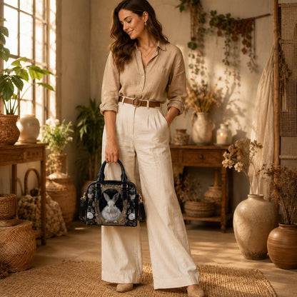 Rabbit Portrait Satchel Handbag