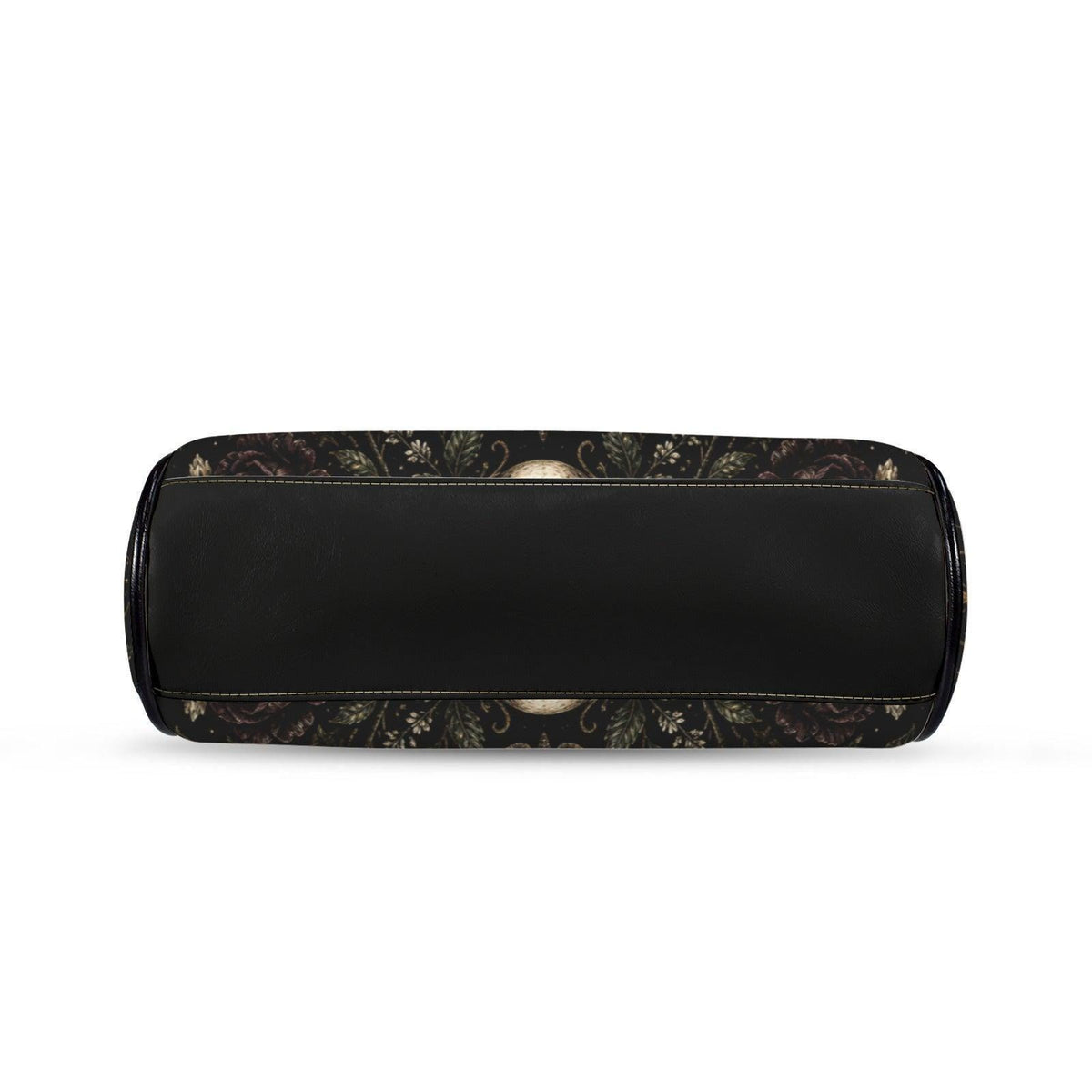 Black Cat Kisslock Purse, Crescent Moon Dark Floral Crossbody Bag