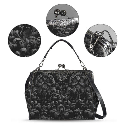 Baroque Black Handbag, Gothic Victorian Purse, Witchy Gift Bag