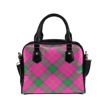 Pink green plaid satchel bag, pastel punk crossbody purse, kawaii grunge handbag for women