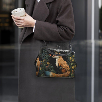 Enchanted Fox Woodland Satchel, Witchy Nature Crossbody Bag