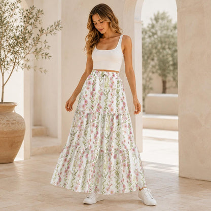 High Waist Tiered Maxi Skirt