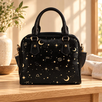 Astrology Zodiac Satchel, Celestial Signs Handbag, Witchy Purse