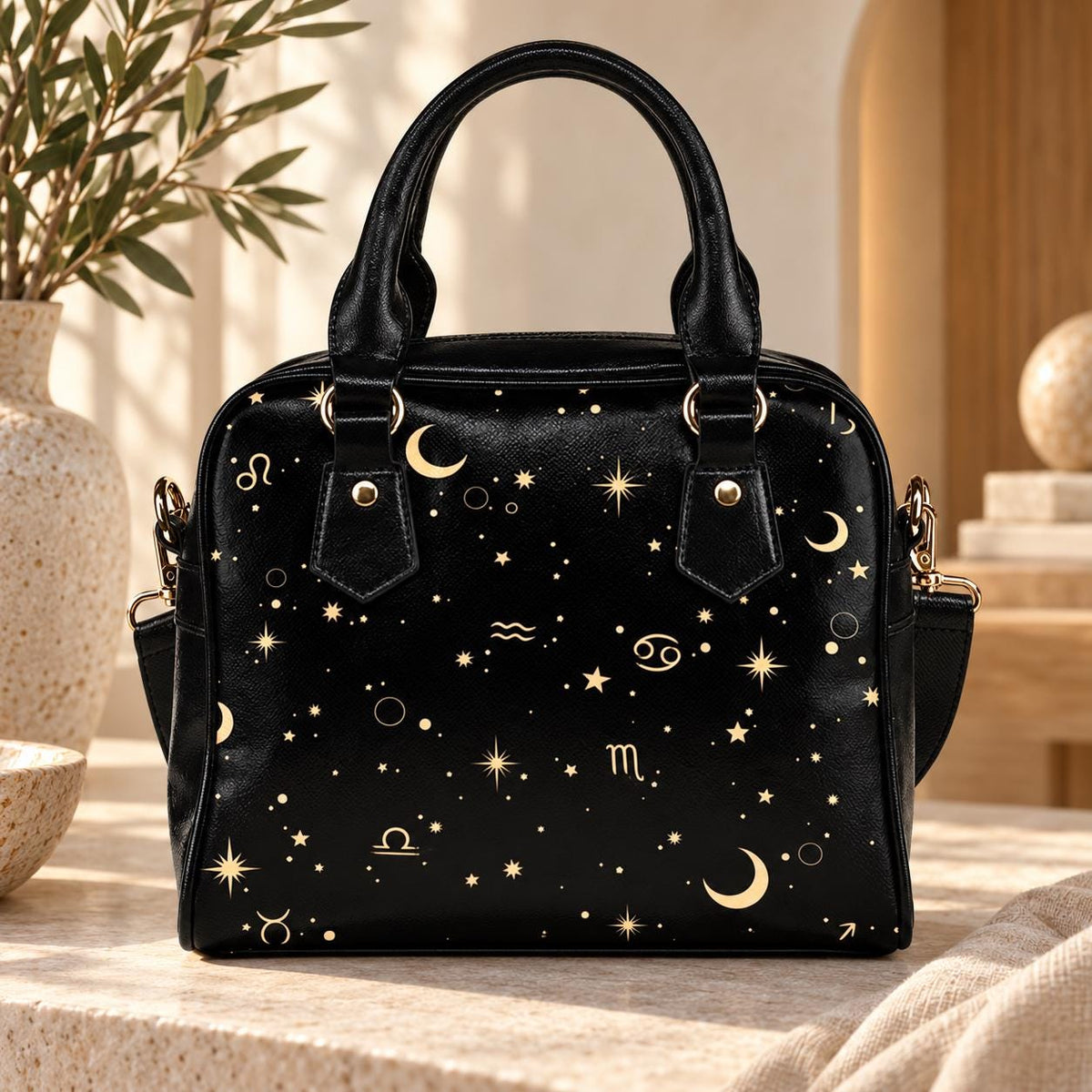 Astrology Zodiac Satchel, Celestial Signs Handbag, Witchy Purse