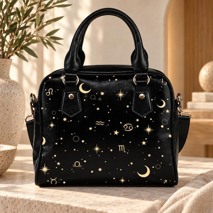 Astrology Zodiac Satchel, Celestial Signs Handbag, Witchy Purse
