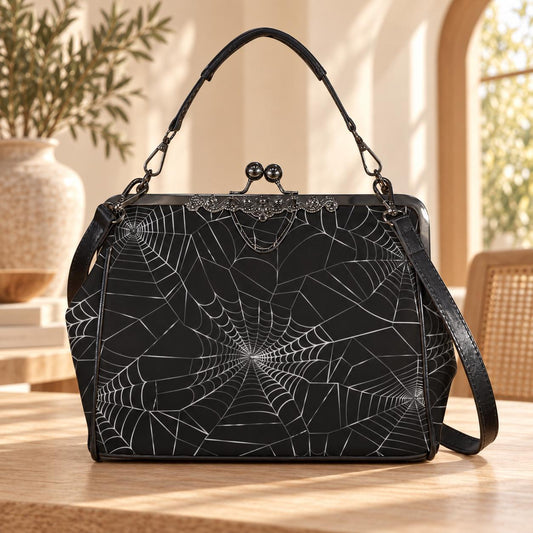 Spiderweb Gothic Bag, Web Purse, Dark Spider Clutch